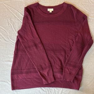 Market & Spruce Burgundy Crew Neck Sweater